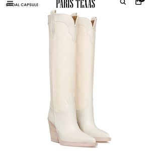 Paris Texas white el dorado cowboy boot bridal collection western knee high boot